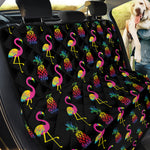 Rainbow Pineapple And Flamingo Print Pet Car Back Seat Cover