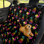 Rainbow Pineapple And Flamingo Print Pet Car Back Seat Cover
