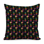 Rainbow Pineapple And Flamingo Print Pillow Cover