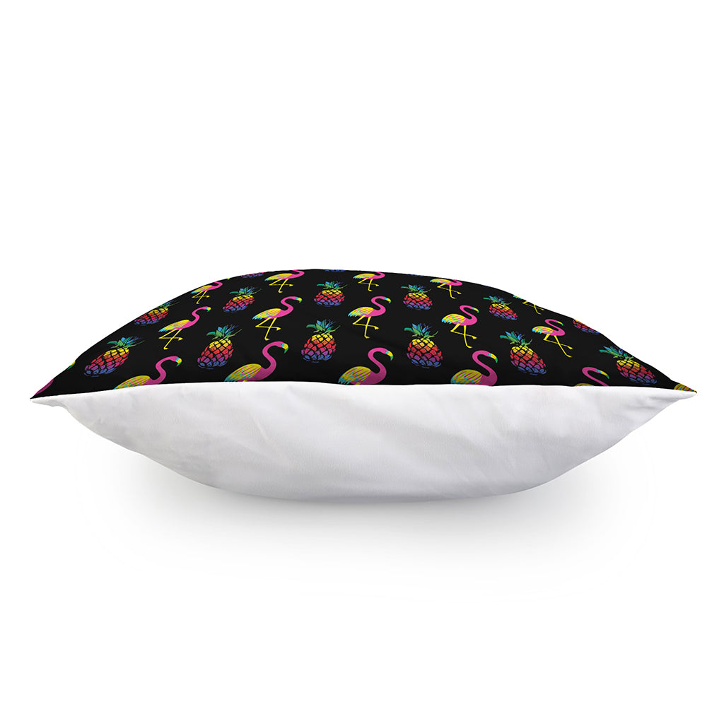 Rainbow Pineapple And Flamingo Print Pillow Cover