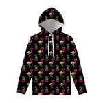 Rainbow Pineapple And Flamingo Print Pullover Hoodie