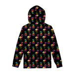 Rainbow Pineapple And Flamingo Print Pullover Hoodie