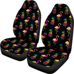 Rainbow Pineapple And Flamingo Print Universal Fit Car Seat Covers
