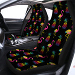 Rainbow Pineapple And Flamingo Print Universal Fit Car Seat Covers