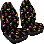 Rainbow Pineapple And Flamingo Print Universal Fit Car Seat Covers