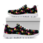 Rainbow Pineapple And Flamingo Print White Sneakers