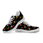 Rainbow Pineapple And Flamingo Print White Sneakers