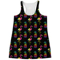 Rainbow Pineapple And Flamingo Print Women's Racerback Tank Top
