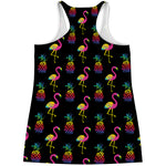 Rainbow Pineapple And Flamingo Print Women's Racerback Tank Top
