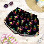 Rainbow Pineapple And Flamingo Print Women's Shorts