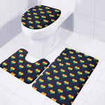 Rainbow Pixel 8-Bit LGBT Pride Heart 3 Piece Bath Mat Set