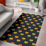 Rainbow Pixel 8-Bit LGBT Pride Heart Area Rug