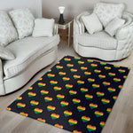 Rainbow Pixel 8-Bit LGBT Pride Heart Area Rug