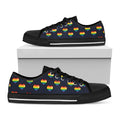Rainbow Pixel 8-Bit LGBT Pride Heart Black Low Top Sneakers
