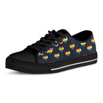 Rainbow Pixel 8-Bit LGBT Pride Heart Black Low Top Shoes