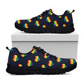 Rainbow Pixel 8-Bit LGBT Pride Heart Black Running Shoes