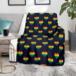 Rainbow Pixel 8-Bit LGBT Pride Heart Blanket