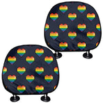Rainbow Pixel 8-Bit LGBT Pride Heart Car Headrest Covers