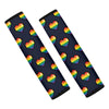 Rainbow Pixel 8-Bit LGBT Pride Heart Car Seat Belt Covers