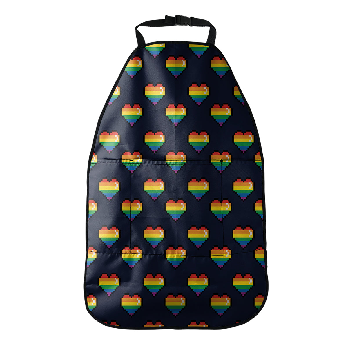 Rainbow Pixel 8-Bit LGBT Pride Heart Car Seat Organizers