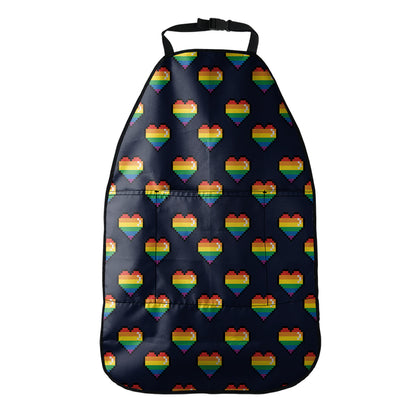 Rainbow Pixel 8-Bit LGBT Pride Heart Car Seat Organizers