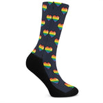 Rainbow Pixel 8-Bit LGBT Pride Heart Crew Socks