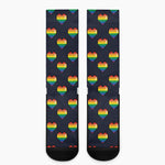 Rainbow Pixel 8-Bit LGBT Pride Heart Crew Socks