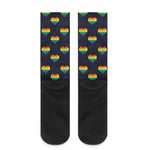 Rainbow Pixel 8-Bit LGBT Pride Heart Crew Socks
