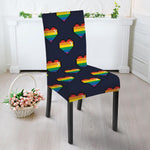 Rainbow Pixel 8-Bit LGBT Pride Heart Dining Chair Slipcover