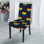 Rainbow Pixel 8-Bit LGBT Pride Heart Dining Chair Slipcover