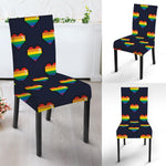 Rainbow Pixel 8-Bit LGBT Pride Heart Dining Chair Slipcover
