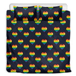 Rainbow Pixel 8-Bit LGBT Pride Heart Duvet Cover Bedding Set