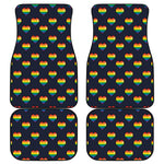 Rainbow Pixel 8-Bit LGBT Pride Heart Front and Back Car Floor Mats