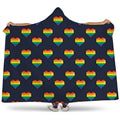 Rainbow Pixel 8-Bit LGBT Pride Heart Hooded Blanket