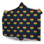 Rainbow Pixel 8-Bit LGBT Pride Heart Hooded Blanket