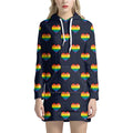 Rainbow Pixel 8-Bit LGBT Pride Heart Pullover Hoodie Dress