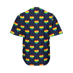 Rainbow Pixel 8-Bit LGBT Pride Heart Men's Baseball Jersey