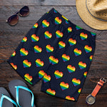 Rainbow Pixel 8-Bit LGBT Pride Heart Men's Shorts