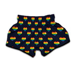 Rainbow Pixel 8-Bit LGBT Pride Heart Muay Thai Boxing Shorts