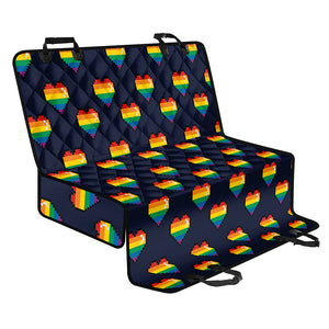 Rainbow Pixel 8-Bit LGBT Pride Heart Pet Car Back Seat Cover