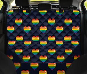 Rainbow Pixel 8-Bit LGBT Pride Heart Pet Car Back Seat Cover