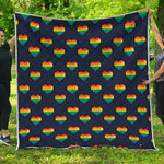 Rainbow Pixel 8-Bit LGBT Pride Heart Quilt