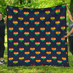 Rainbow Pixel 8-Bit LGBT Pride Heart Quilt