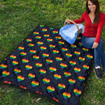 Rainbow Pixel 8-Bit LGBT Pride Heart Quilt