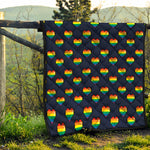 Rainbow Pixel 8-Bit LGBT Pride Heart Quilt