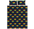 Rainbow Pixel 8-Bit LGBT Pride Heart Quilt Bed Set
