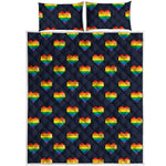 Rainbow Pixel 8-Bit LGBT Pride Heart Quilt Bed Set