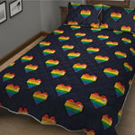 Rainbow Pixel 8-Bit LGBT Pride Heart Quilt Bed Set
