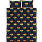 Rainbow Pixel 8-Bit LGBT Pride Heart Quilt Bed Set