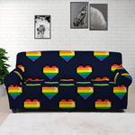 Rainbow Pixel 8-Bit LGBT Pride Heart Sofa Cover